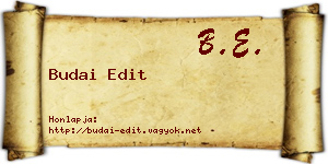 Budai Edit névjegykártya